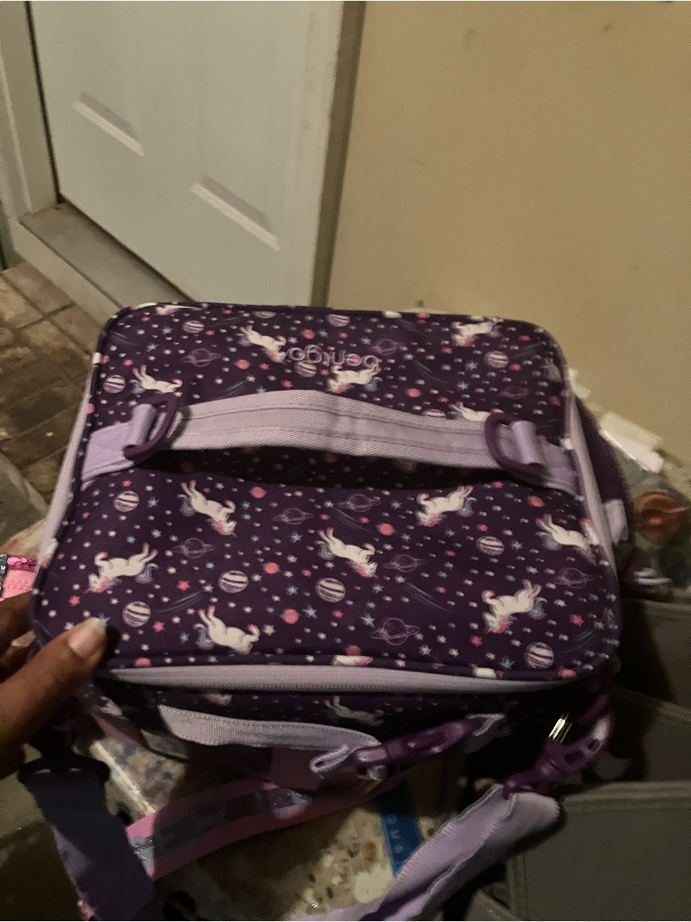 Kids Unicorn Lunch Tote – Purple